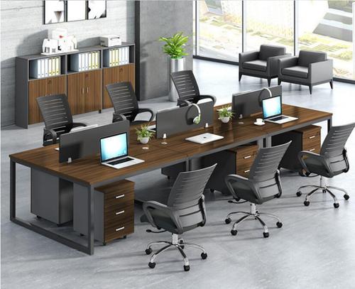 厂家直销办公桌4人位简约现代板式职员电脑桌椅组合办公家具